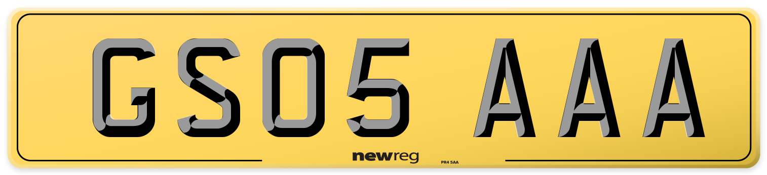 GS05 AAA Rear Number Plate