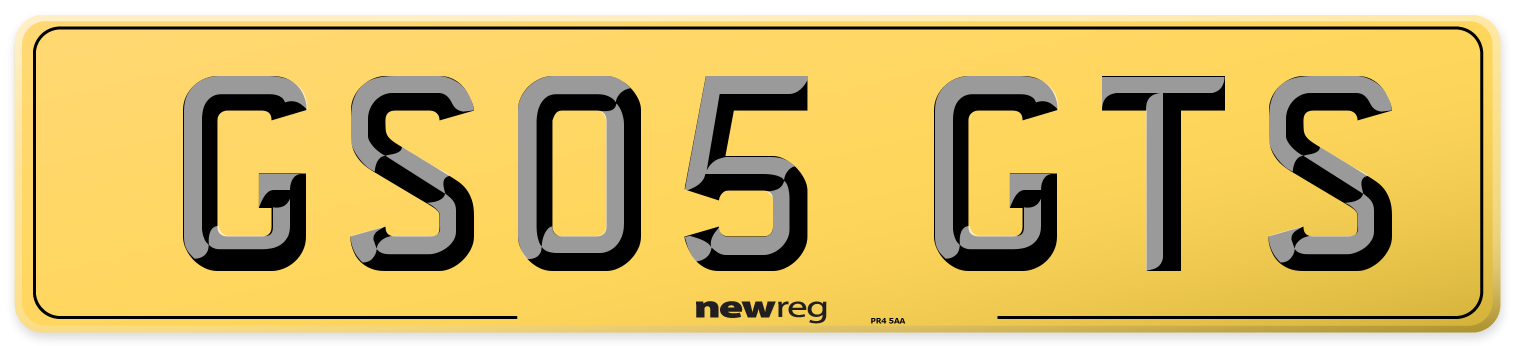 GS05 GTS Rear Number Plate