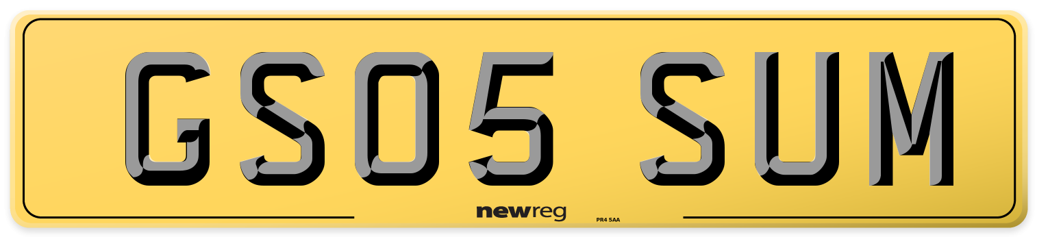 GS05 SUM Rear Number Plate