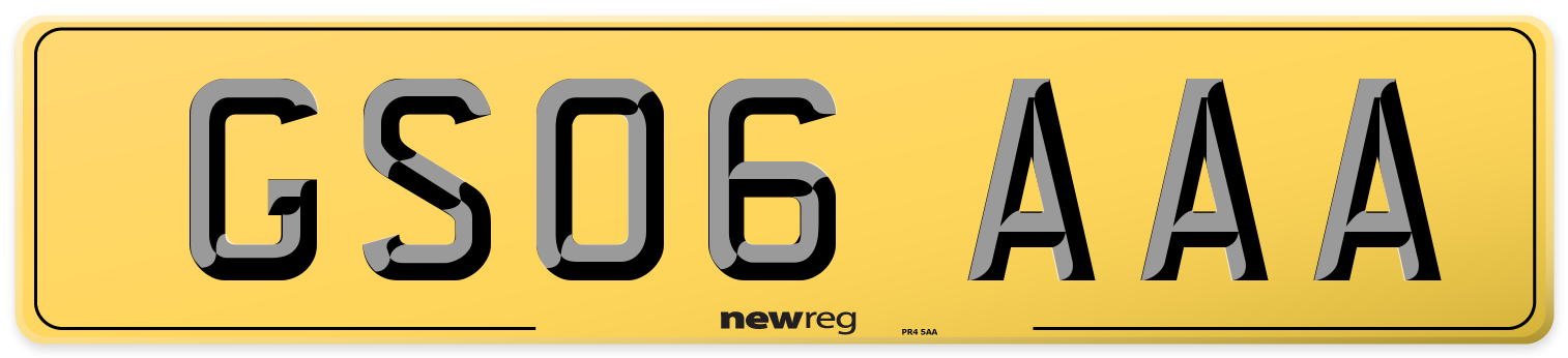 GS06 AAA Rear Number Plate