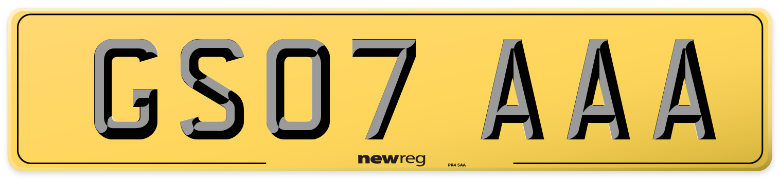 GS07 AAA Rear Number Plate