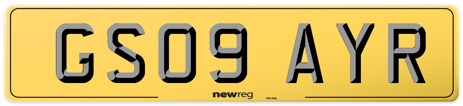 GS09 AYR Rear Number Plate
