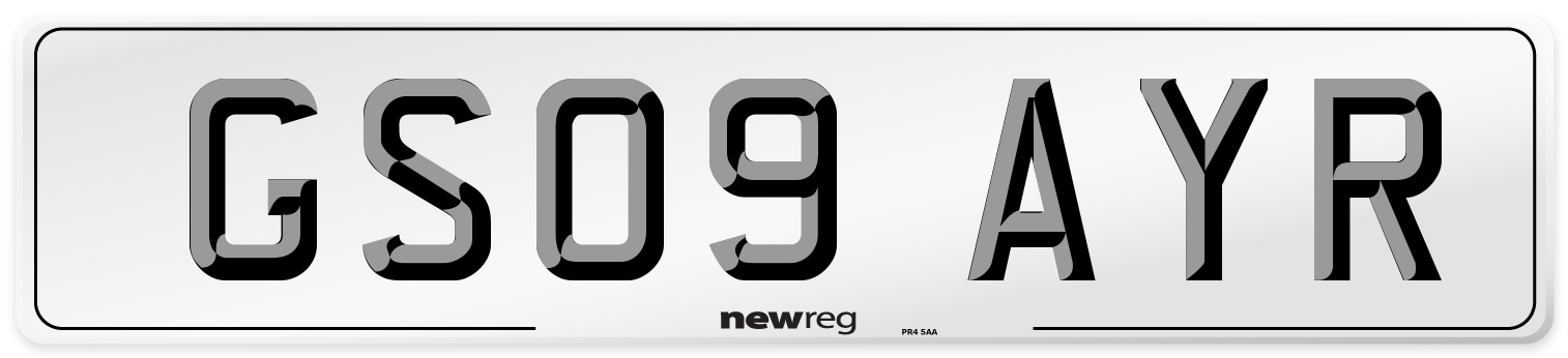 GS09 AYR Front Number Plate