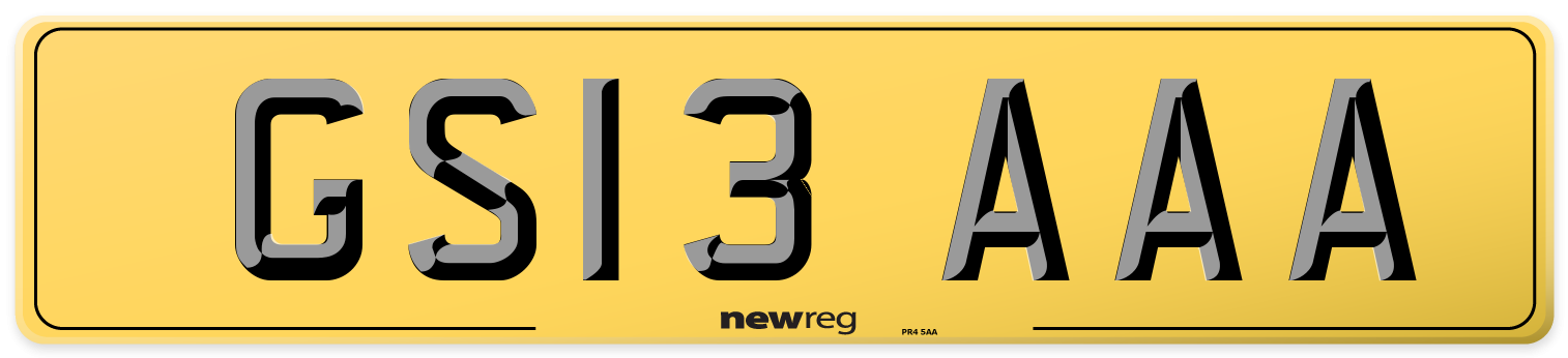 GS13 AAA Rear Number Plate