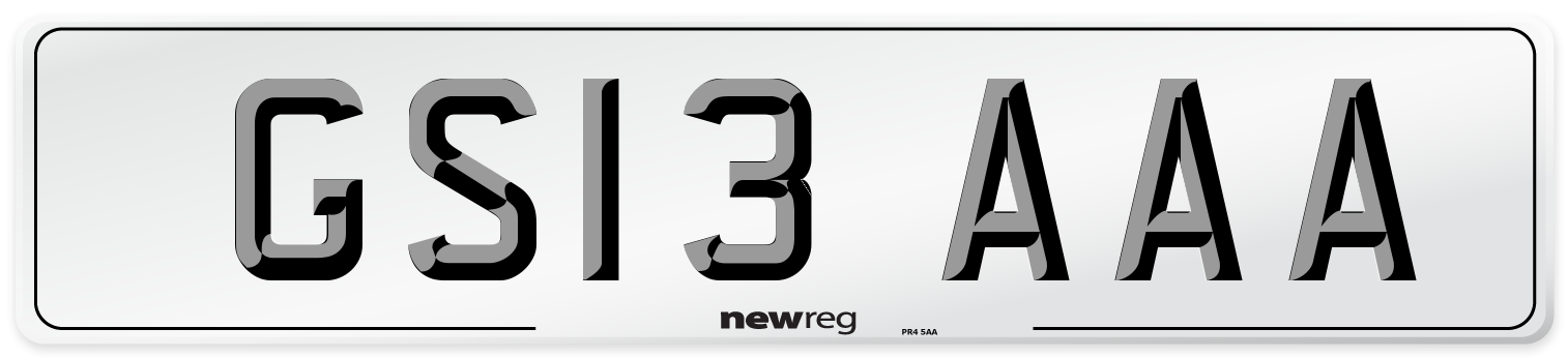 GS13 AAA Front Number Plate