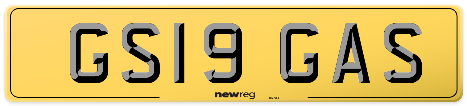 GS19 GAS Rear Number Plate