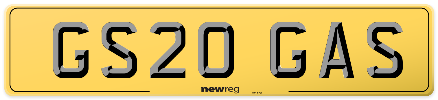 GS20 GAS Rear Number Plate