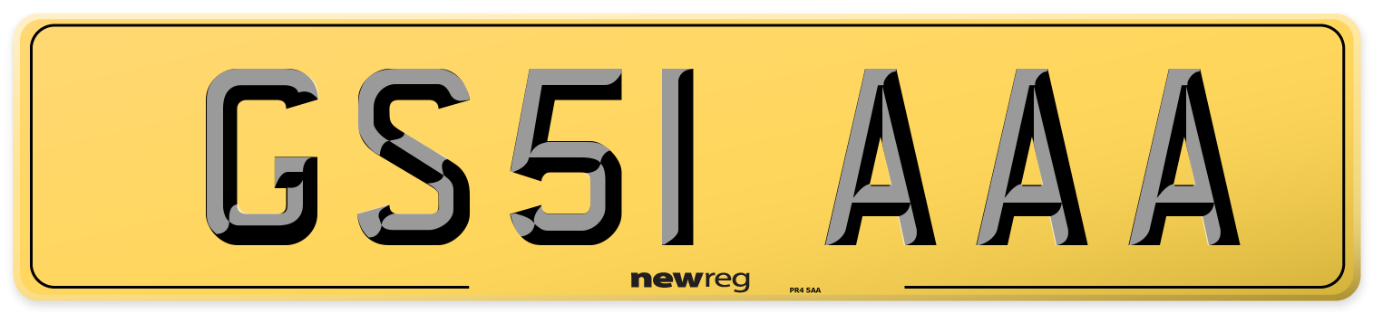 GS51 AAA Rear Number Plate
