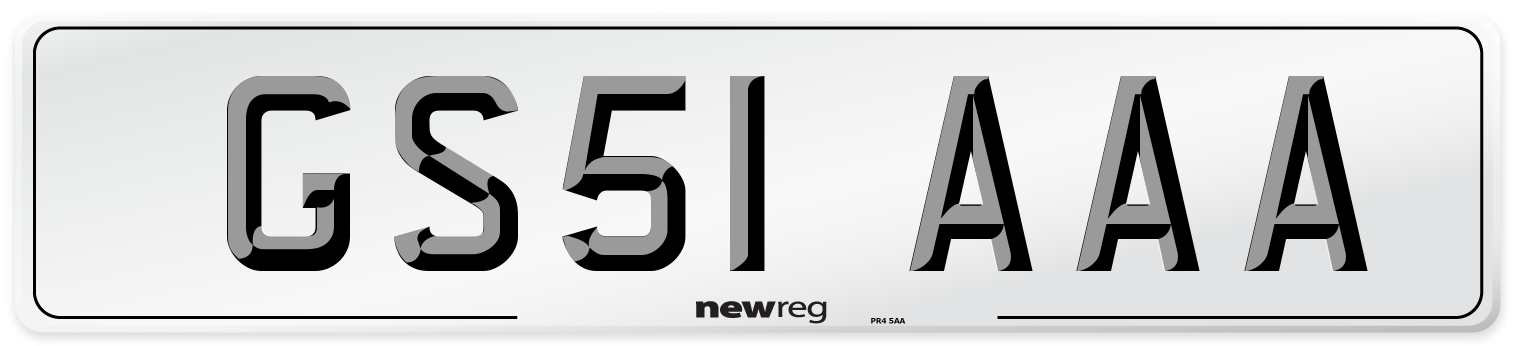 GS51 AAA Front Number Plate