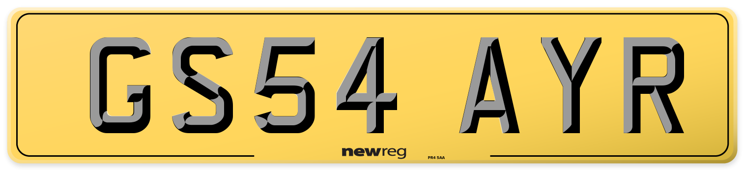 GS54 AYR Rear Number Plate