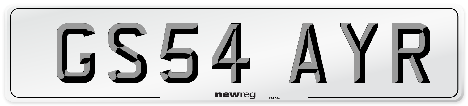 GS54 AYR Front Number Plate