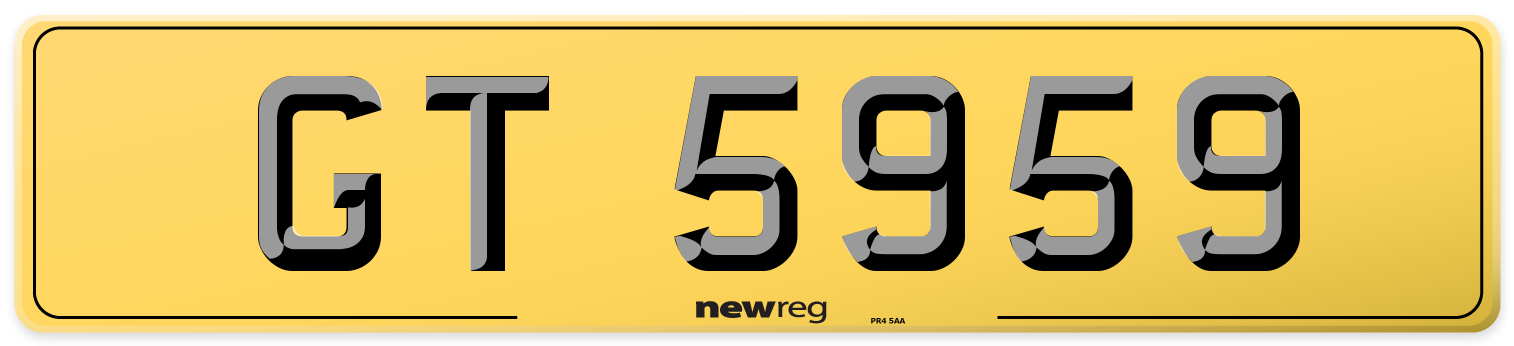 GT 5959 Rear Number Plate