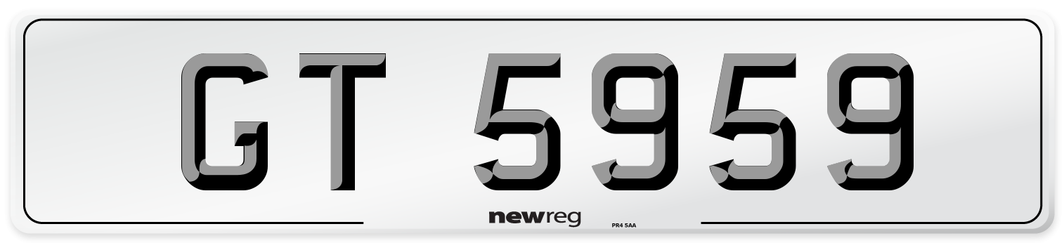 GT 5959 Front Number Plate