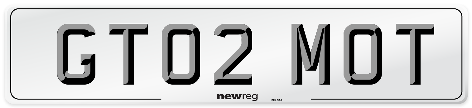 GT02 MOT Front Number Plate