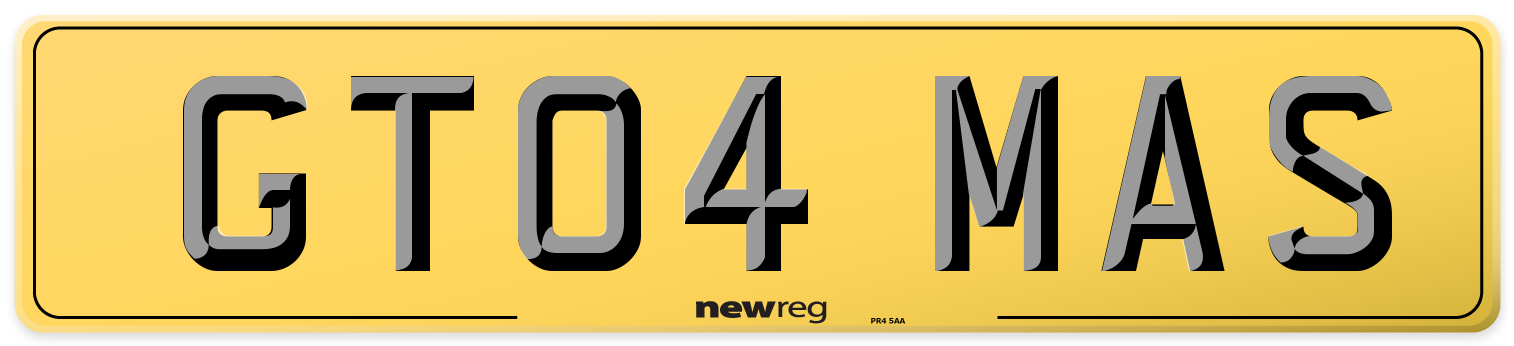 GT04 MAS Rear Number Plate