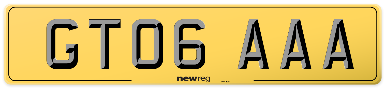 GT06 AAA Rear Number Plate