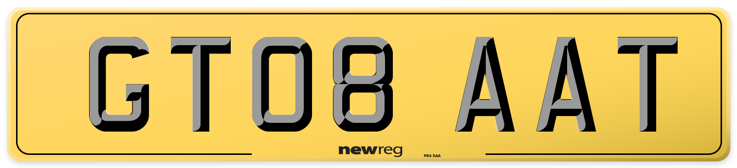 GT08 AAT Rear Number Plate