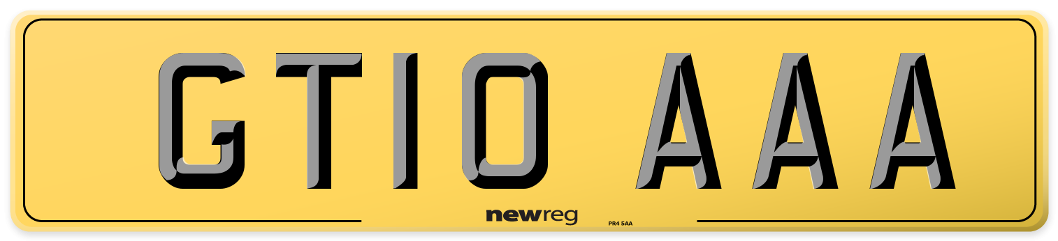 GT10 AAA Rear Number Plate