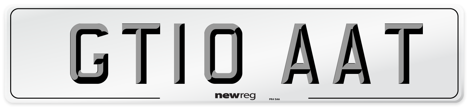 GT10 AAT Front Number Plate