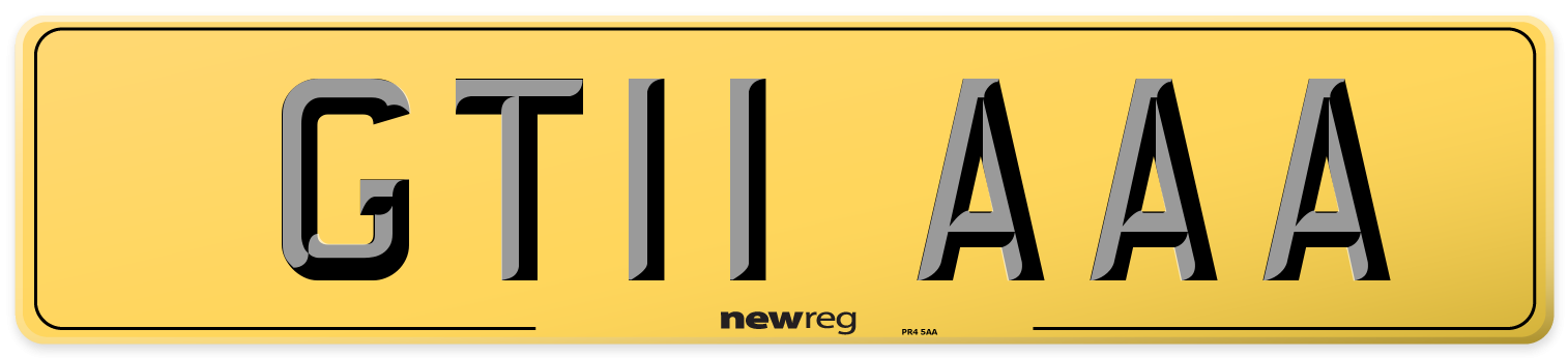 GT11 AAA Rear Number Plate
