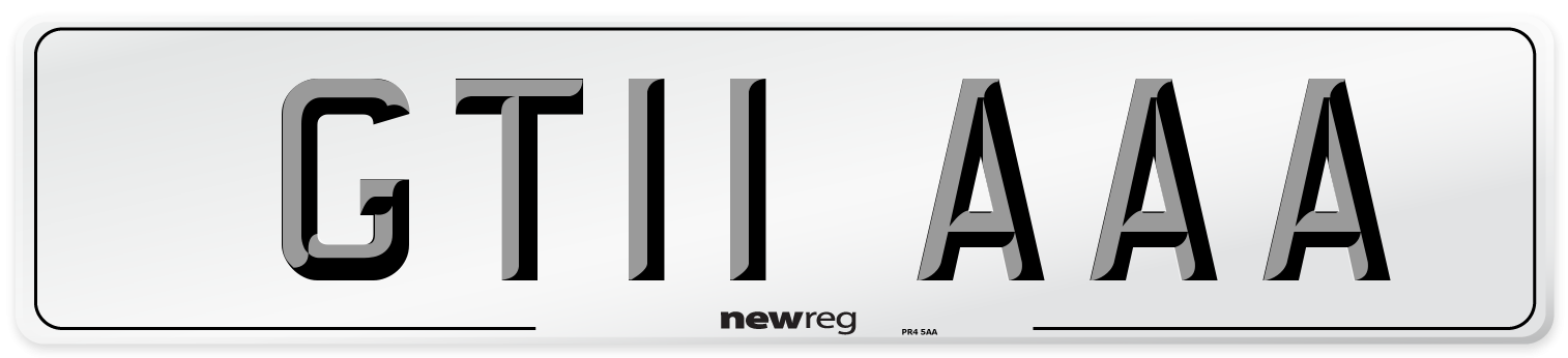 GT11 AAA Front Number Plate