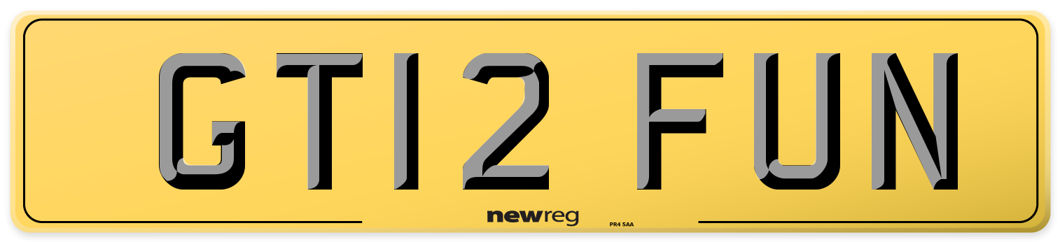 GT12 FUN Rear Number Plate