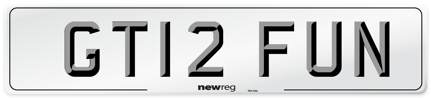 GT12 FUN Front Number Plate