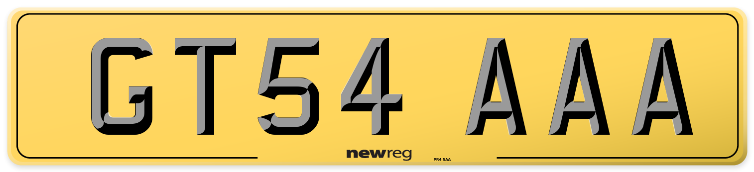 GT54 AAA Rear Number Plate