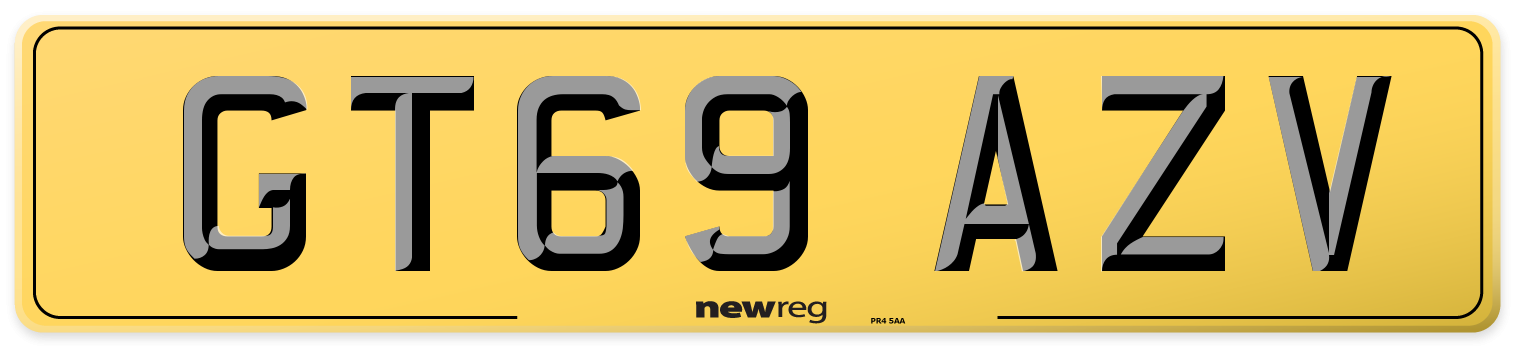 GT69 AZV Rear Number Plate