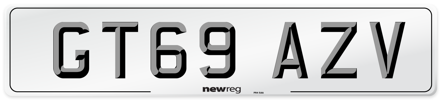 GT69 AZV Front Number Plate