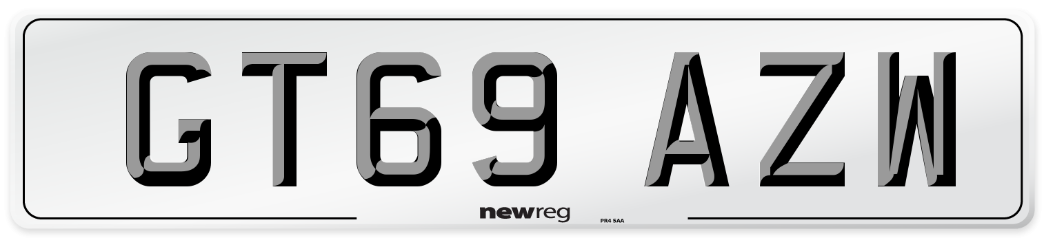 GT69 AZW Front Number Plate