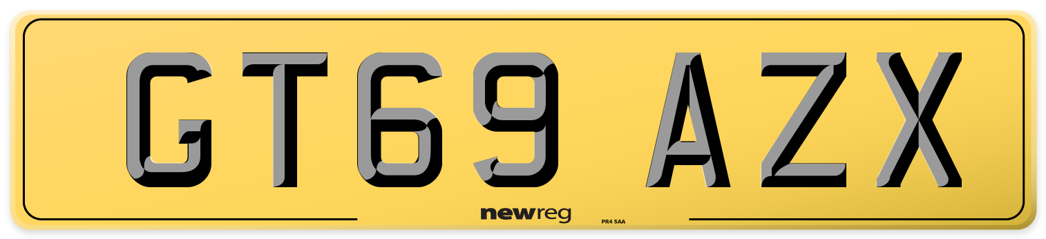 GT69 AZX Rear Number Plate