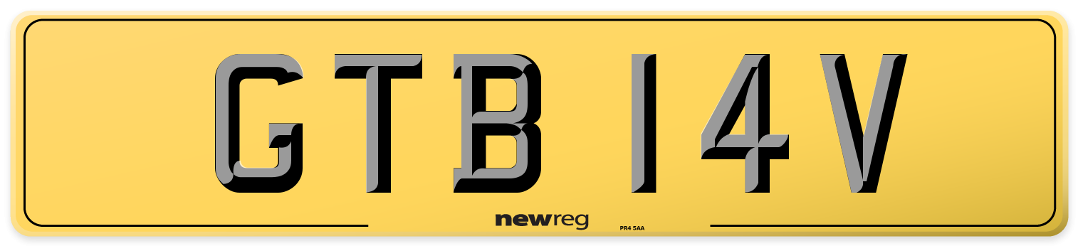 GTB 14V Rear Number Plate