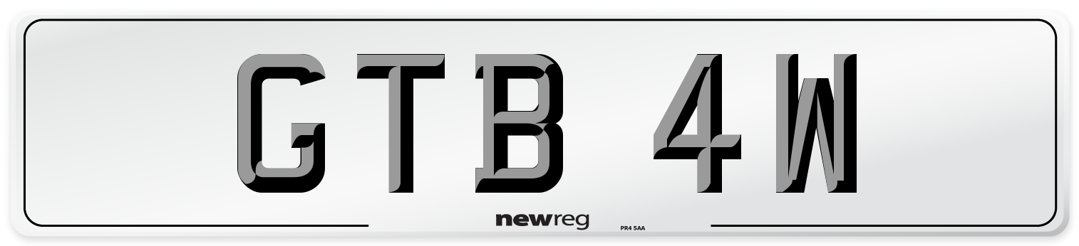 GTB 4W Front Number Plate