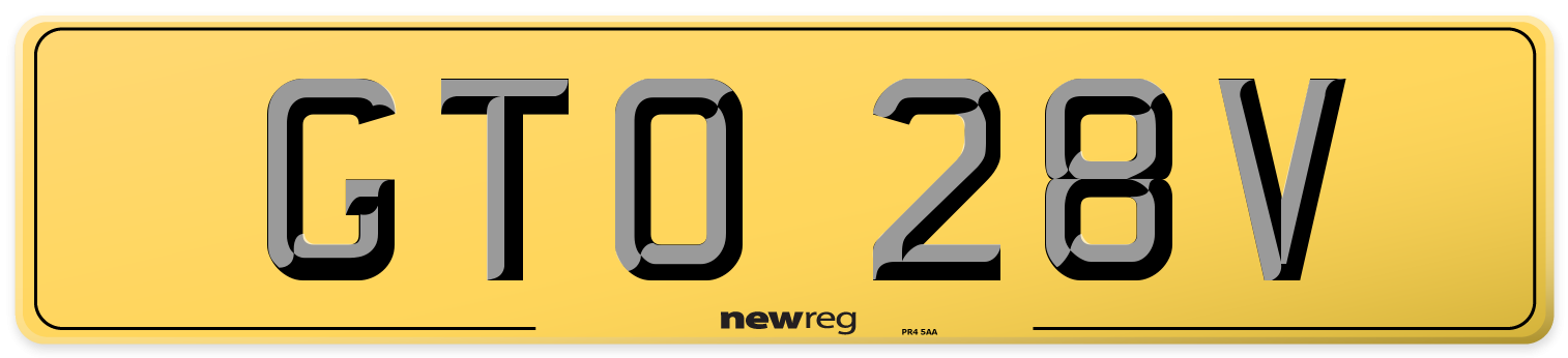 GTO 28V Rear Number Plate