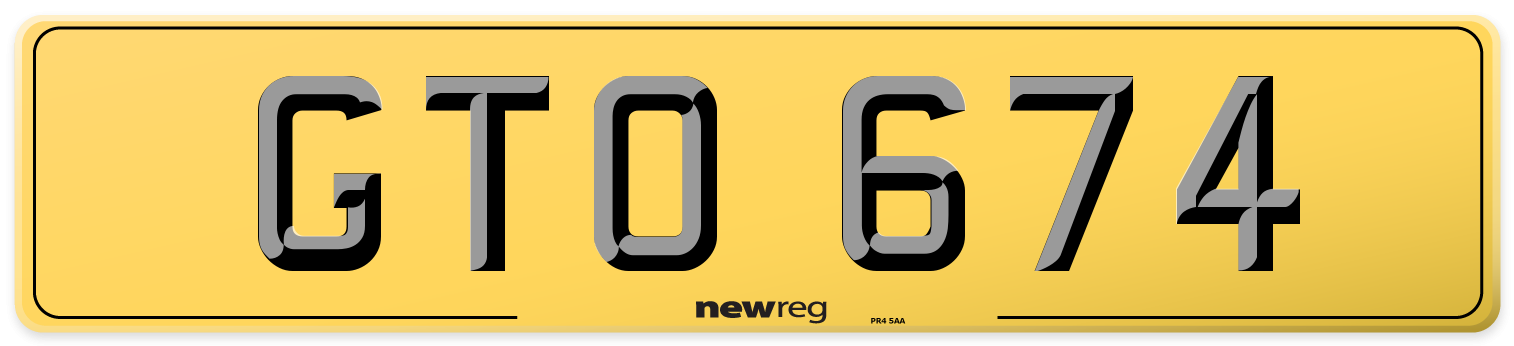 GTO 674 Rear Number Plate