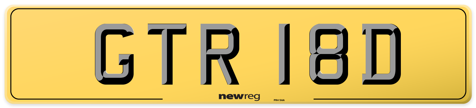 GTR 18D Rear Number Plate