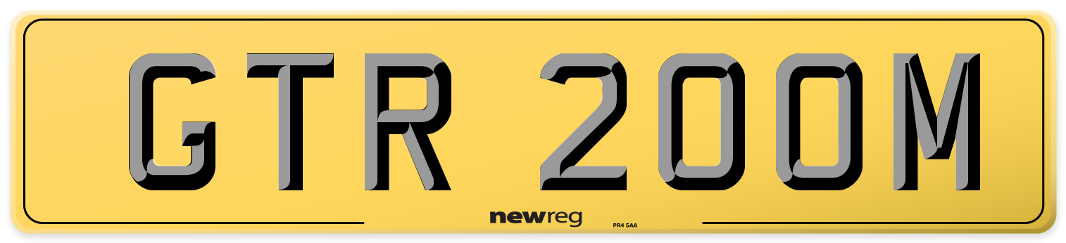 GTR 200M Rear Number Plate