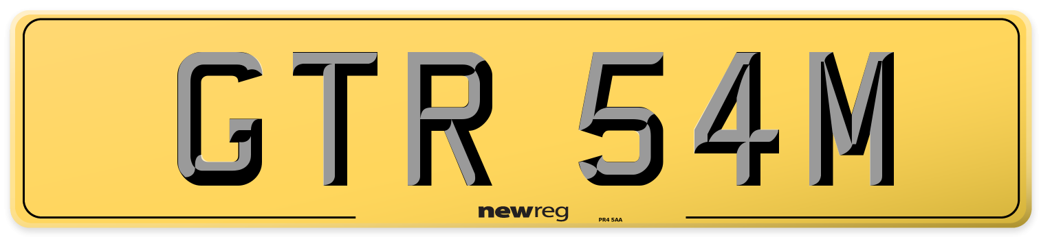 GTR 54M Rear Number Plate