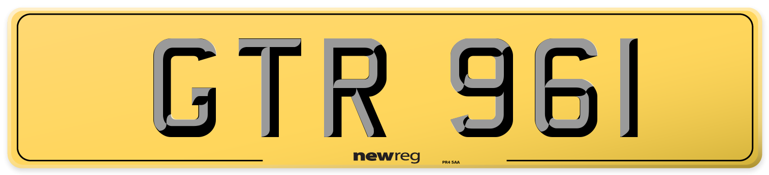 GTR 961 Rear Number Plate