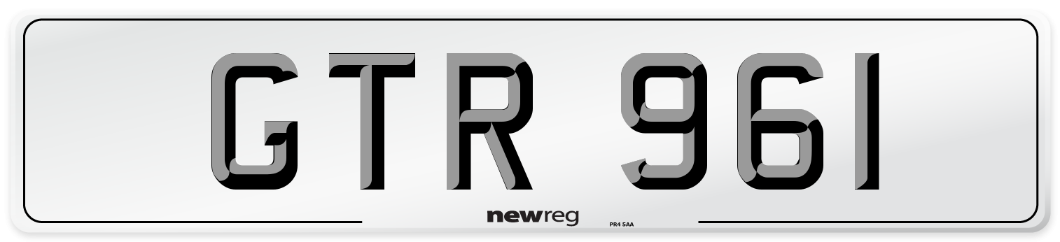 GTR 961 Front Number Plate