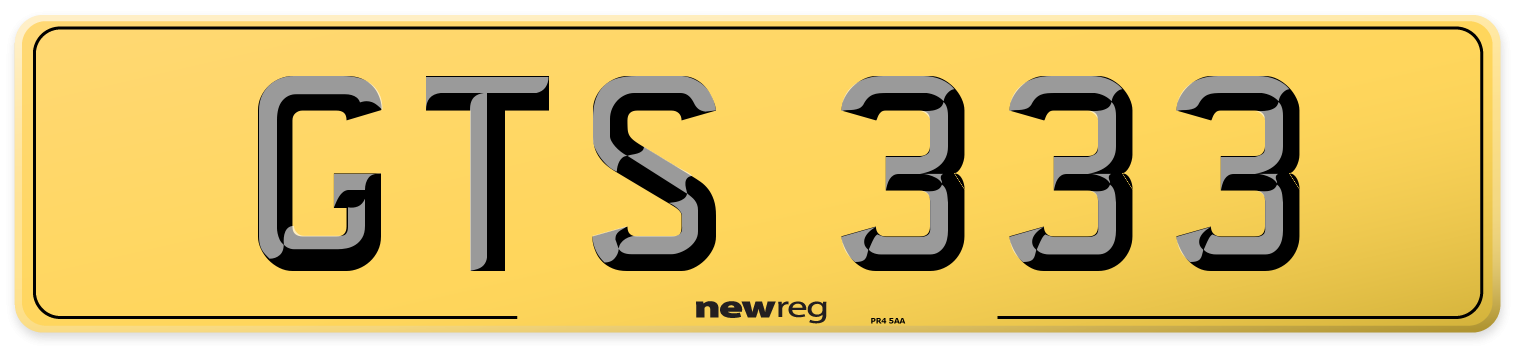 GTS 333 Rear Number Plate