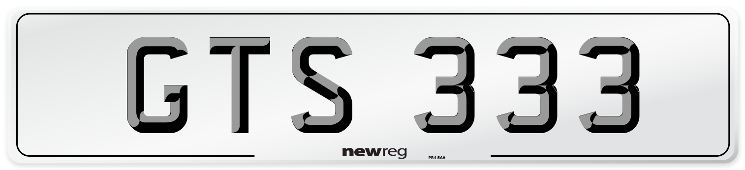 GTS 333 Front Number Plate