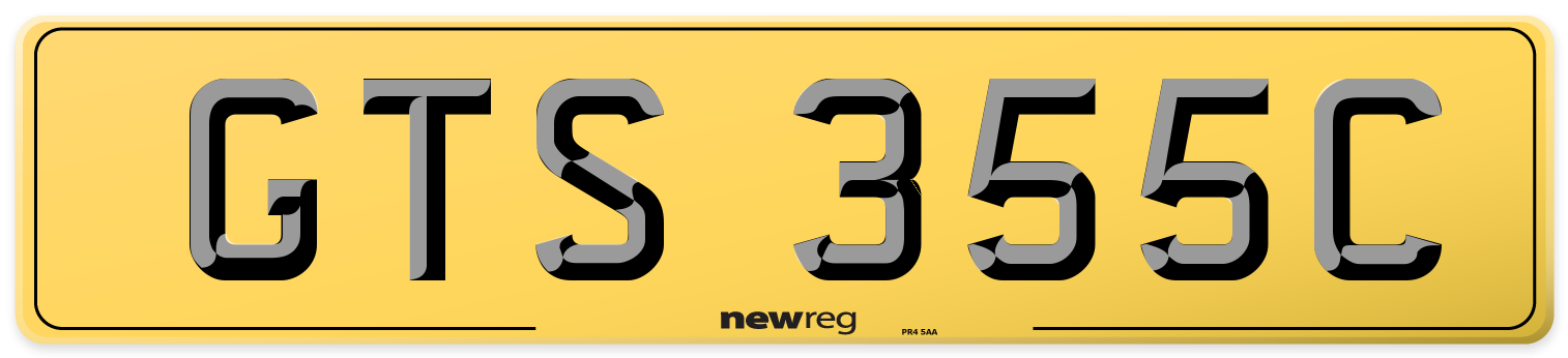 GTS 355C Rear Number Plate