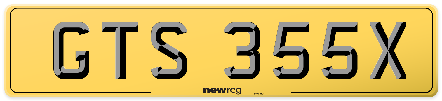 GTS 355X Rear Number Plate