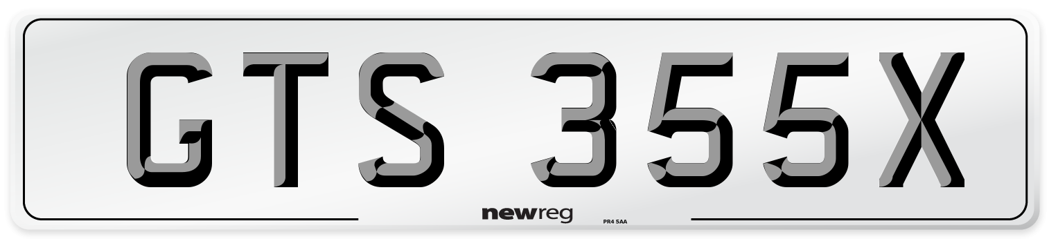 GTS 355X Front Number Plate