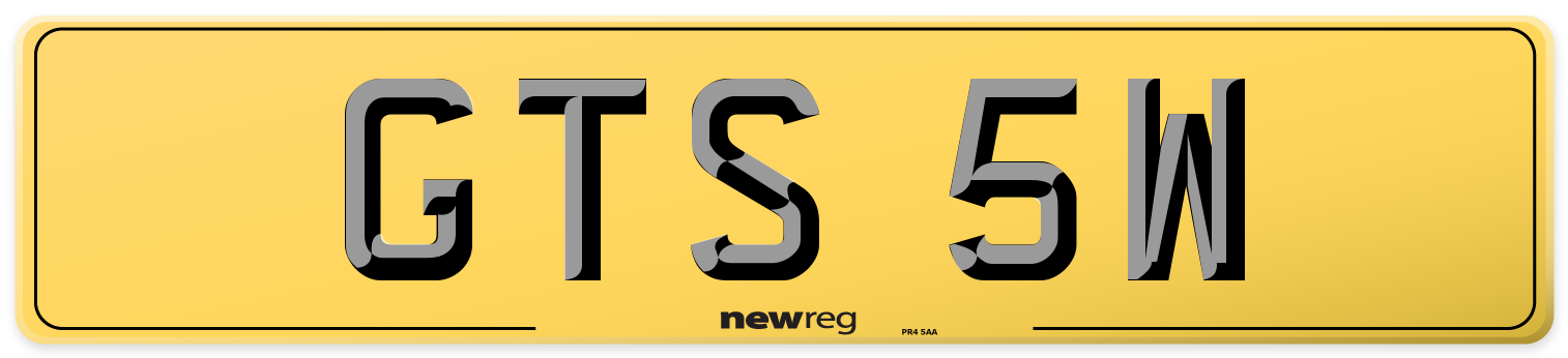 GTS 5W Rear Number Plate