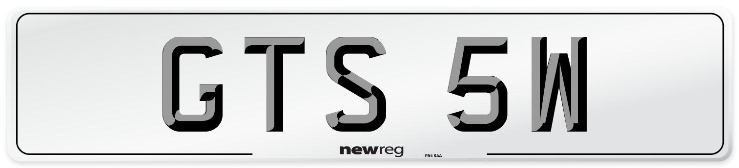 GTS 5W Front Number Plate