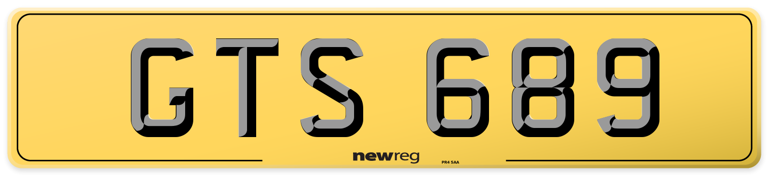 GTS 689 Rear Number Plate
