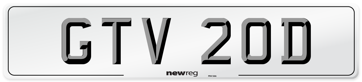 GTV 20D Front Number Plate